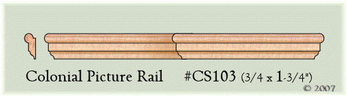 Colonial Picture Rail #CS103 (3/4 x 1 3/4)